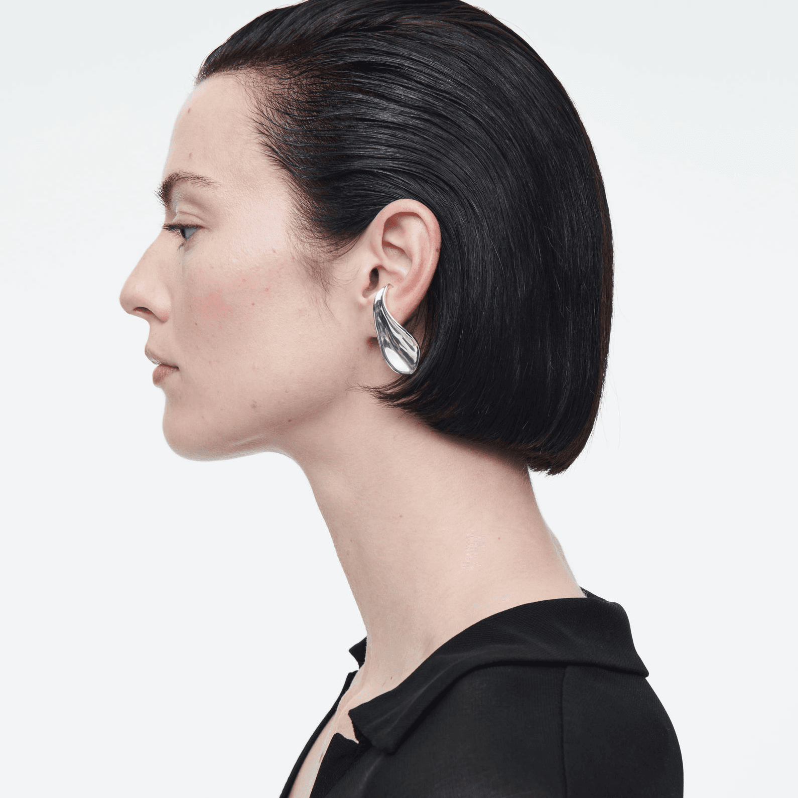 COS Brass ClipOn Earrings Silver