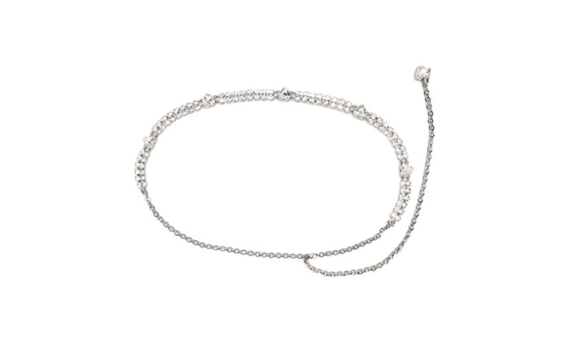 Alessandra Rich Crystal Decoration Waist Chains Silver