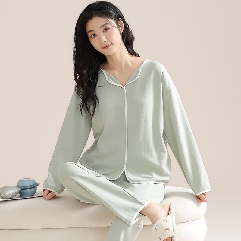 HUANQIU Pajama Set Light Green