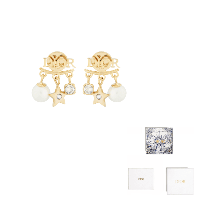 DIOR Tribales Star Stud Earrings Gold