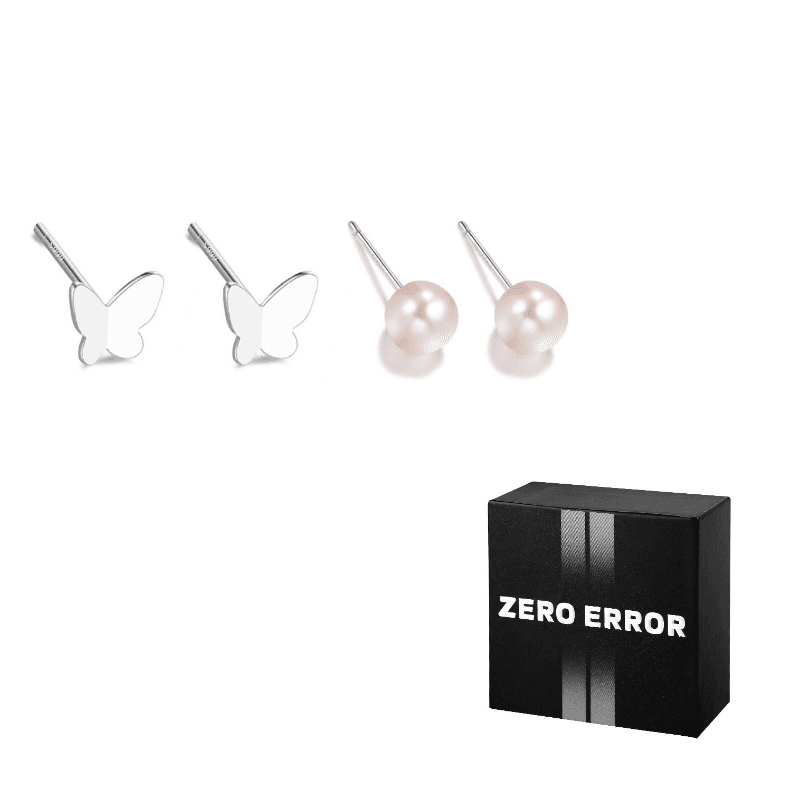 2 pairs small butterfly + freshwater pearl