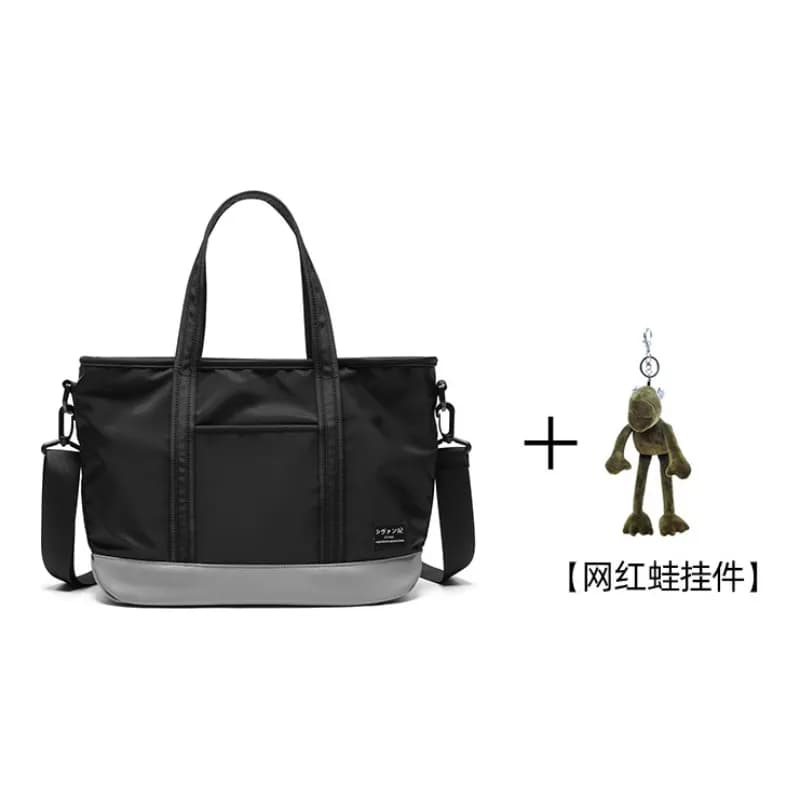 CHAOFANJI Nylon Fabric Tote Bag, Shopping Bag, Crossbody Bag, Shoulder Bag Regular Black
