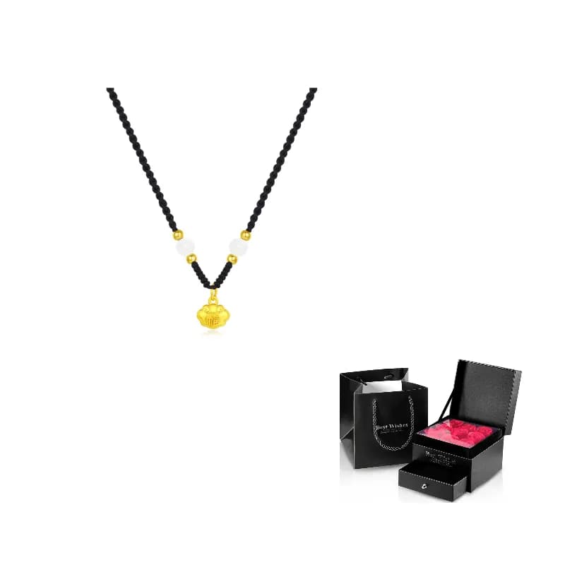Tkb White Jade Bodhi Necklaces Peace lock necklace [alloy]