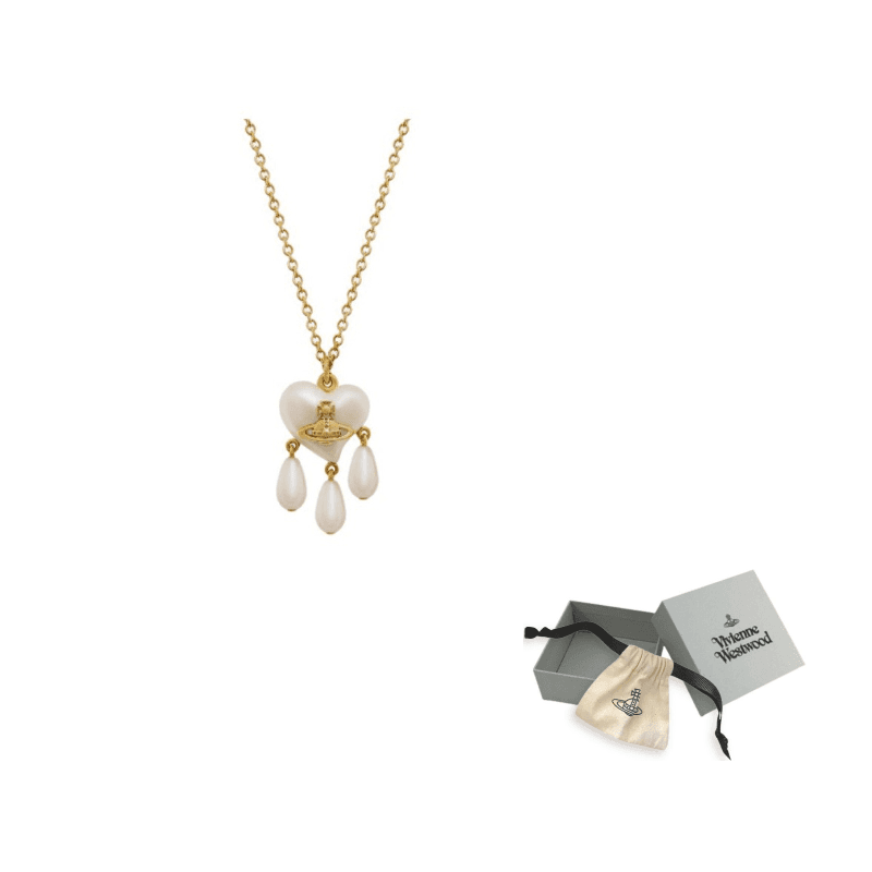 Vivienne Westwood Brass Pendants :Gold/Creamy Rose Pearl Color :Gold/Creamy Rose Pearl Color