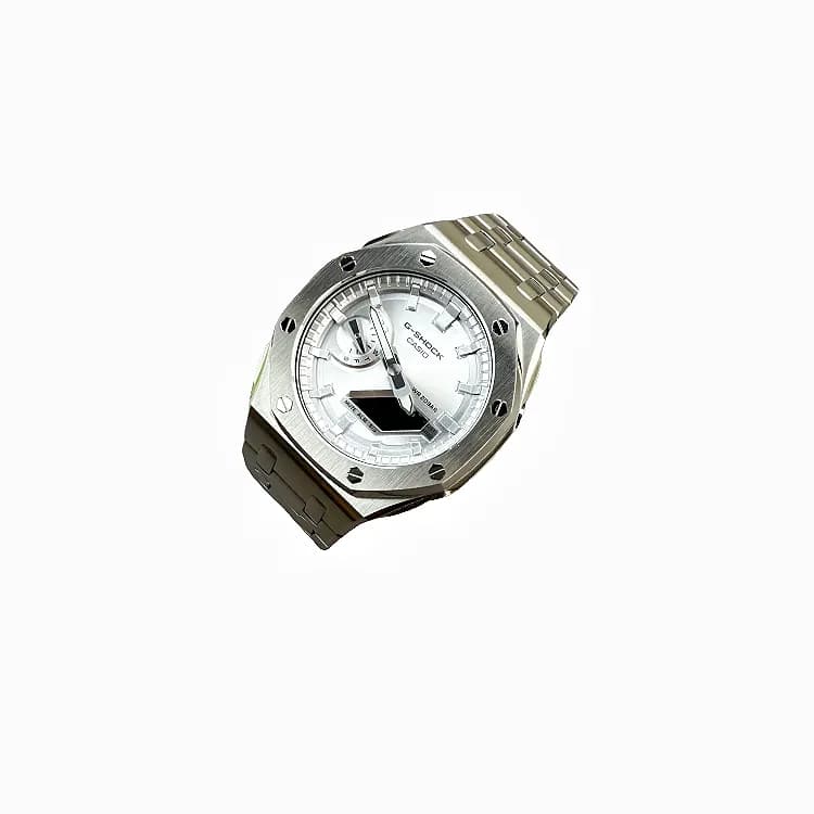 CASIO GA2100 Collection Quartz Movement Watch Silver Dial
