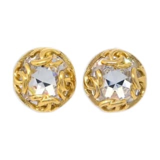 CHANEL Pre Owned 1995 Button Clip on Earrings