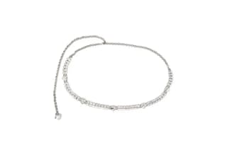 Alessandra Rich Crystal Decoration Waist Chains Silver