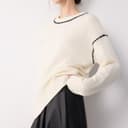 ELLE Suits Ecru Crew Neck Moderate Two Piece Set