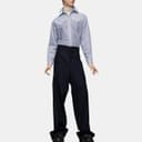 Maison Margiela Panelled Striped Button Up Shirt