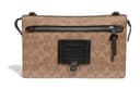 COACH Rivington Monogram Canvas With One Shoulder Crossbody Clutch Khaki