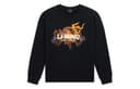 Li Ning Collection Cartoon Comic Pattern Fleece Lined Print Long Sleeved Sweatshirt Black