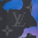LOUIS VUITTON Coated Canvas Wallet Passport Holder Blue/Black