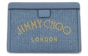 Jimmy Choo Embroidery Cow Clutch Makeup Bag Blue