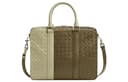 Bottega Veneta Calfskin Portable Briefcase Large Travertine/Moss Green