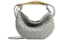 Bottega Veneta Sardine Sheepskin Portable Crossbody Bag, Shoulder Bag Mini Agate Gray