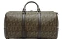 FENDI Calfskin With Polyurethane One Shoulder Crossbody Handheld Travel Bag Large Brown
