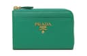 PRADA Saffiano Wallet Key Pouch Green