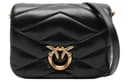 PINKO Click Series Sheepskin Shoulder Bag, Crossbody Bag Black