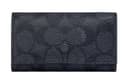 COACH Key Case Coated Canvas With Key Pouch Black