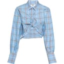 MSGM Shirts Light Blue Pointed Collar Moderate Shirt