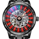 Dulunwe Automatic Mechanical Movement Stainless Steel Watchband Watch Skeleton Dial