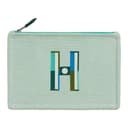 HERMES Cotton Storage Bag Clutch Small Cloud White & Mint Green