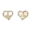 Vivienne Westwood Orb Heart Shaped Embellished Earrings