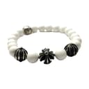 Chrome Hearts White Turquoise, Sterling Silver, Gemstone Bracelets White 8mm