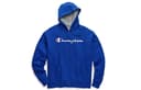 Champion Straw Written Hoodie Fleece Lined Pullover Sweatshirt US Version Royal Blue