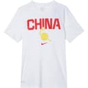 Nike Dri Fit T Shirt White/White/Travel Yellow/Comet Red