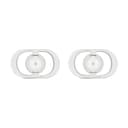 DIOR Original Design Metal Stud Earrings Silver
