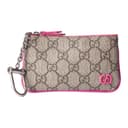 GUCCI Decoration Key Pouch Pink & Beige