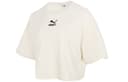 PUMA Crop Tops Ecru Crew Neck Moderate
