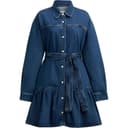 COACH SS24 Long Sleeved Dress Dark Blue