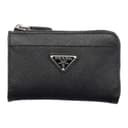 PRADA Saffiano Cow Key Pouch Black
