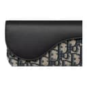 DIOR OBLIQUE Calfskin Eyeglass Pouch Beige Black