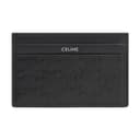 CELINE Triomphe Cow Card Holder Black