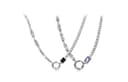 Inkopper Synthetic Cubic Zirconia Alloy Titanium Steel Necklaces