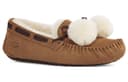 UGG Winter FleeceLined Pompom Bowknot Style Flat Chestnut Brown