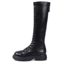 DAPHNE PU Knee high Black