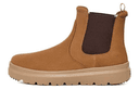 UGG Cow Suede Round Tip Shaft, Winter FleeceLined Short Chelsea Brown