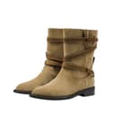 BREAD TREE Cow Suede Ankle 3cm Rich Dark Chocolate