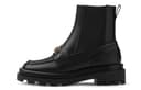 CHARLES&KEITH Small Ck Grain Cow Short Chelsea 4.9cm Black/Dark Brown
