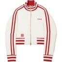 LiNing Jackets Ivory/Wealth Red Stand Collar Moderate Straight Fit