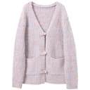 3COLOUR Sweaters Taro Purple Vneck Moderate Cardigan