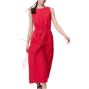UNIQLO Two Piece Skirt Sets Coral Red Boat Neck Moderate Midi Skirt