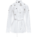 PINKO Shirts White Lapel Moderate Nippedin Waist