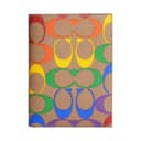 COACH Passport Case Coated Canvas Wallet, Card Holder, Passport Holder Mini Brown With Rainbow