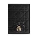 DIOR Lady Dior Lambskin Passport Holder Black