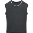 ZARA Tank Tops Coal Gray